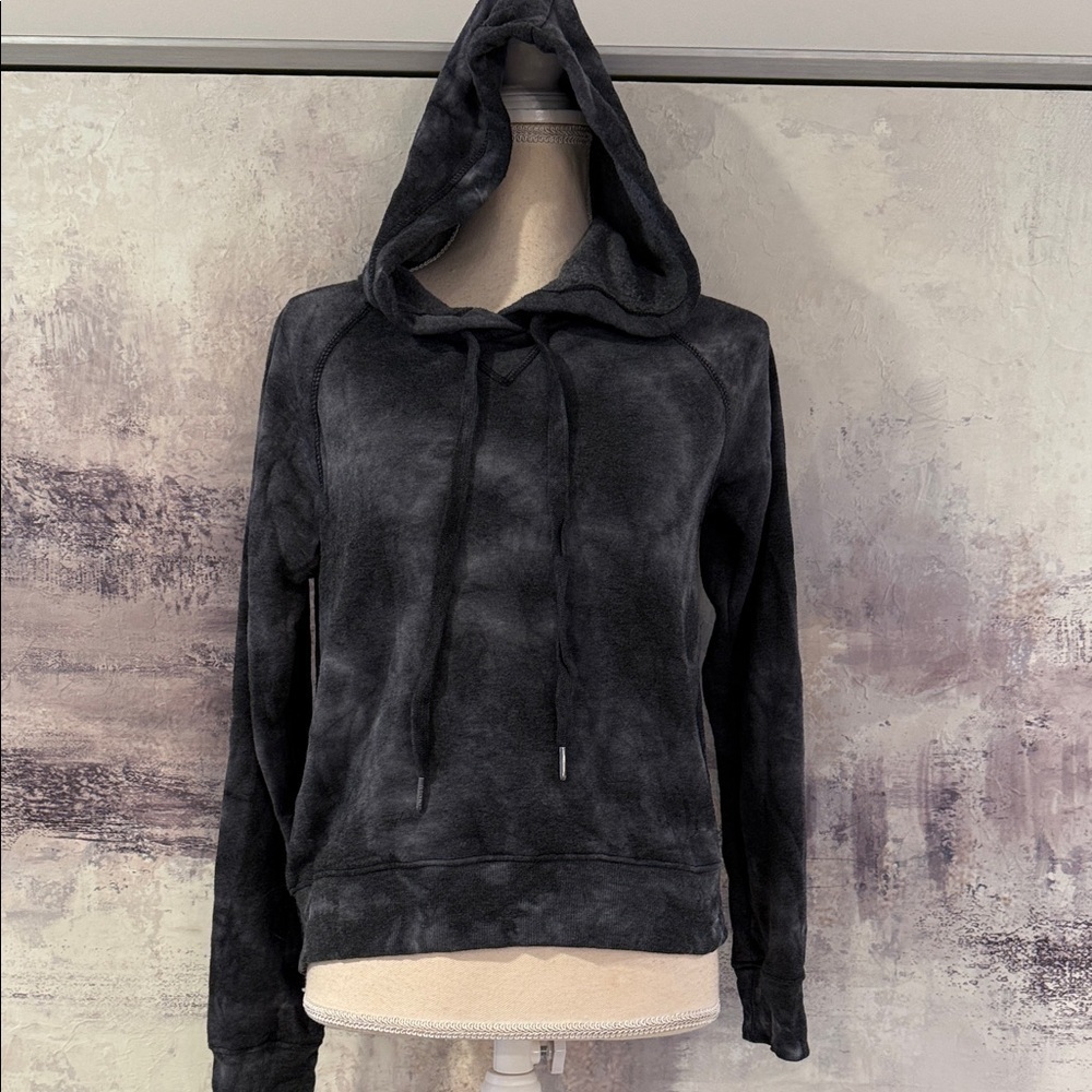 Z Supply Grey/Black Hooded Sweatshirt Top size small